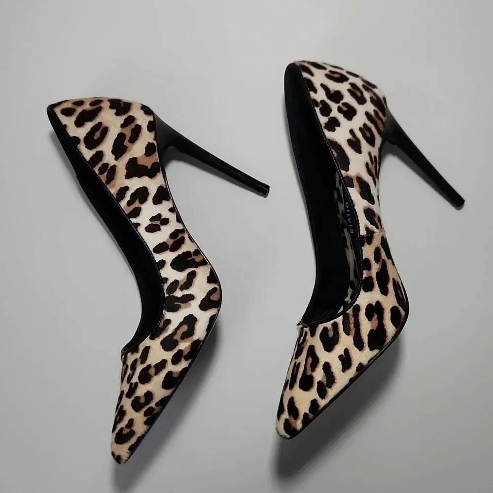 Alice & Olivia | Creda Leopard Print Calf Hair Stiletto Pumps - Size 6.5